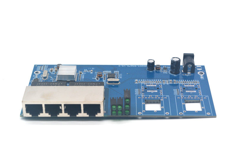Gigabit 2-optical 4-electric fiber optic transceiver motherboard PCBA cascaded transceiver converged switch wide temperature