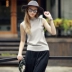 Áo không tay nữ mùa hè 2019 Mới áo vest cổ cao Dệt kim tay áo Slim nửa cổ không tay áo len nữ Vòng cổ áo len