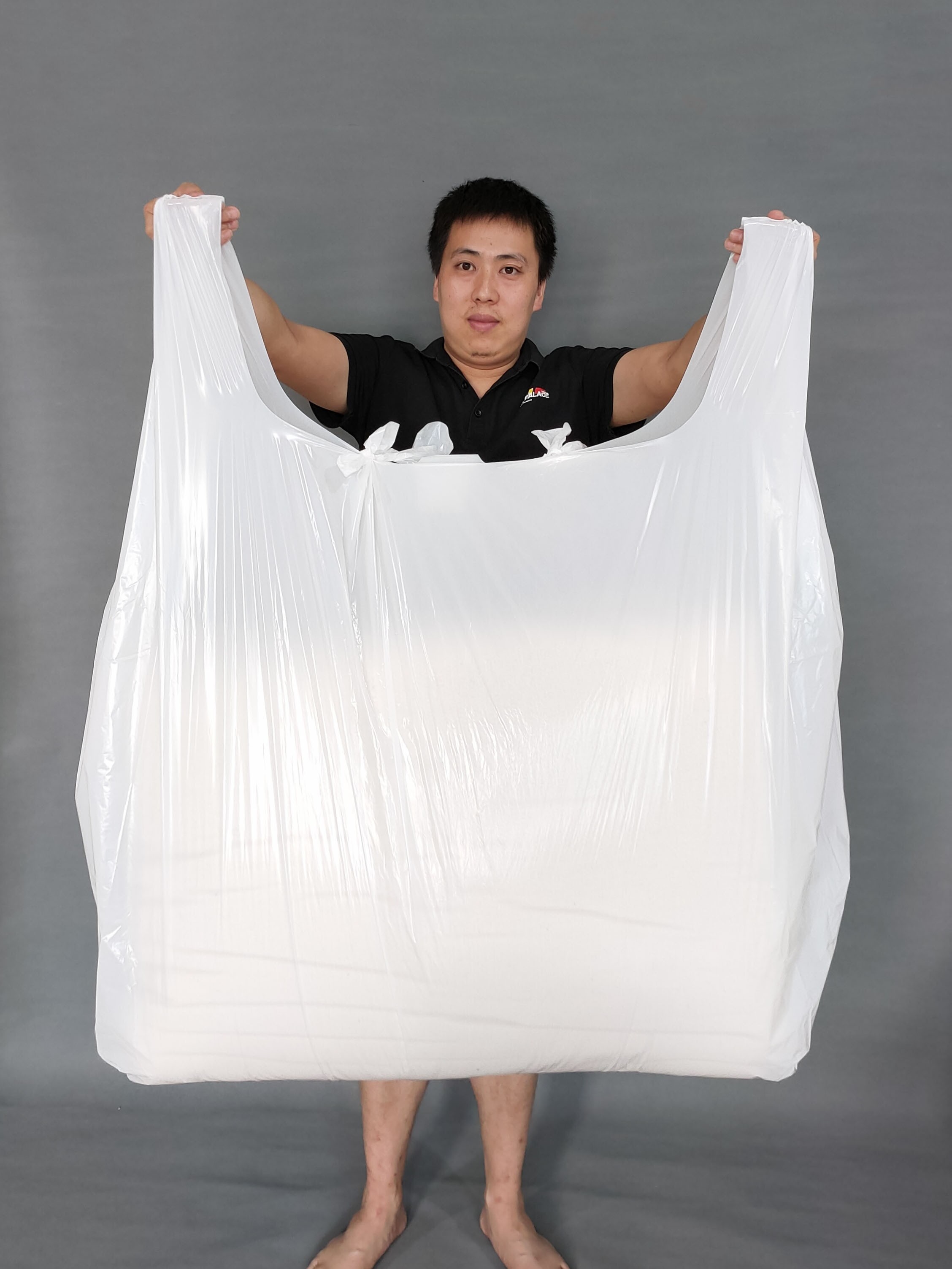 Extra large transparent portable plastic bag large thickened milky white clothing wholesale packaging bag moving quilt