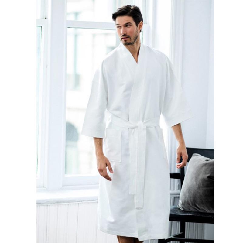 Nordic Affordable Export Welfare Towel Bathrobe Couple Hotel Bathrobe Absorbent Pure Cotton Towel Mid-Length Robe