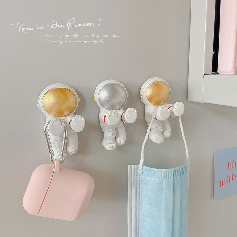 Astronaut hook strong viscose wall no trace no punching bluetooth headset cartoon hook door key sticky hook