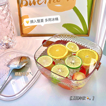Transparent fruit plate in the living room and on the home coffee table. The fruit plate plastic light luxury kitchen is thickened and enlarged.