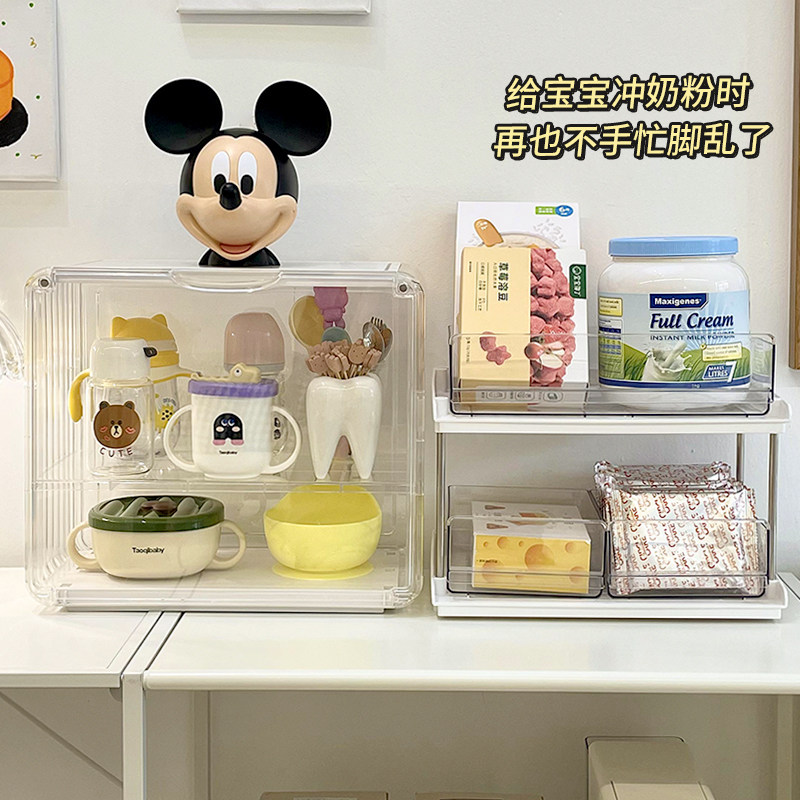 Bottle Containing Shelf Baby Rice Flour Supplies Containing Box Drain children cutlery Children's cutlery cupboard containing drying racks-Taobao