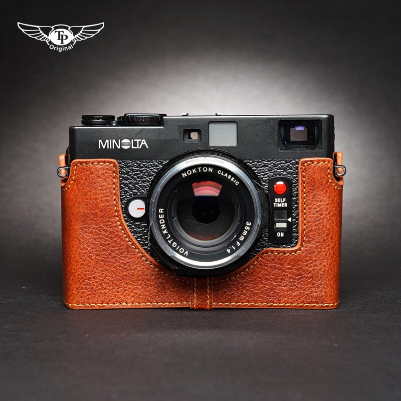 Taiwan TP Minolta CLE camera bag Minolta cle leather sleeve film machine protective sleeve handmade cowhide