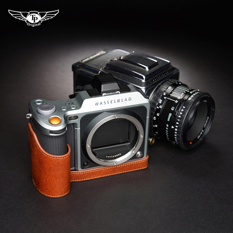 Handmade cowhide Hasselblad X1D II 50C camera bag x1d X1D2 leather case Leather protective sleeve half set handle