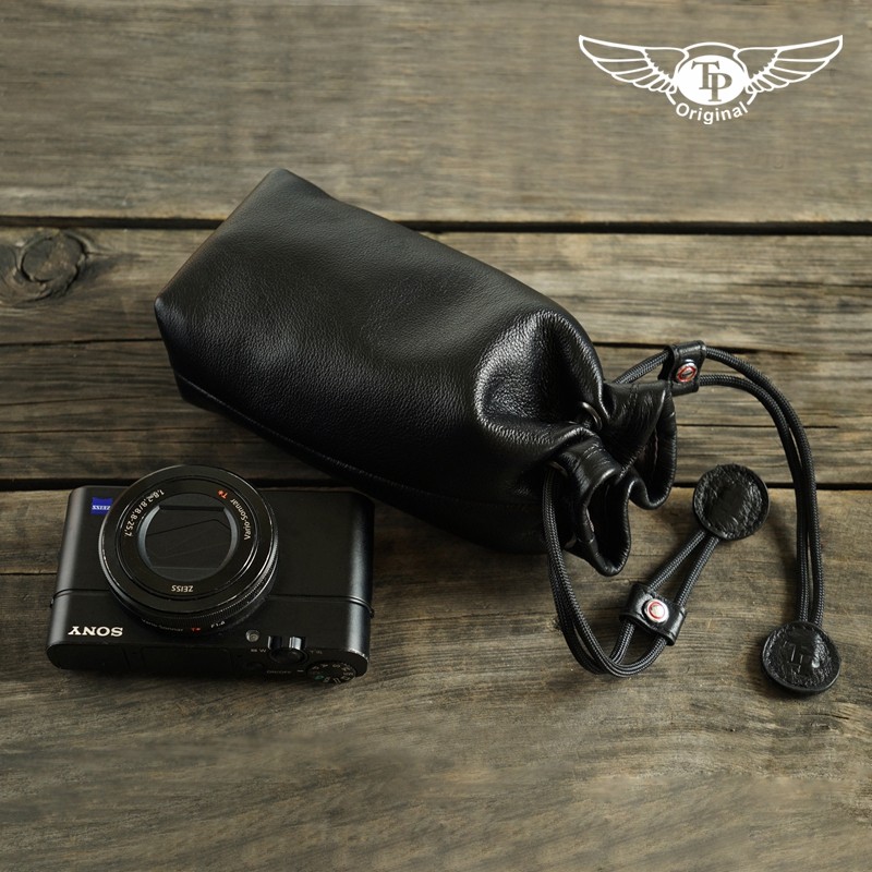 Sony Black card RX100M5A M6M7 ZV1 camera bag storage Ricoh GR3 GR2 leather cover Yak leather bag