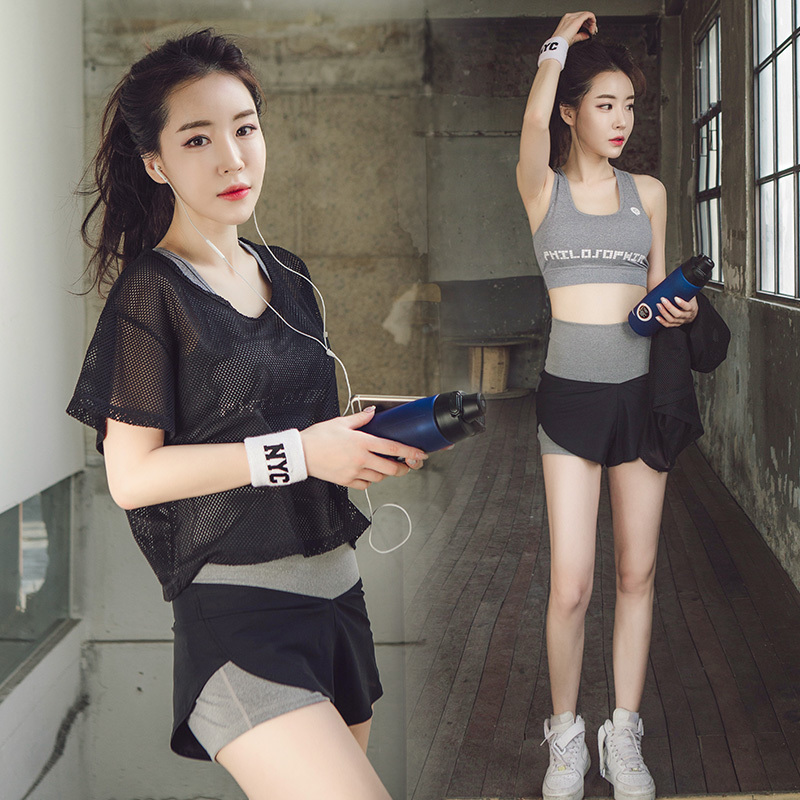 Summer thin fashion yoga suit suit female net red gym professional sports running speed drying clothes sexy loose