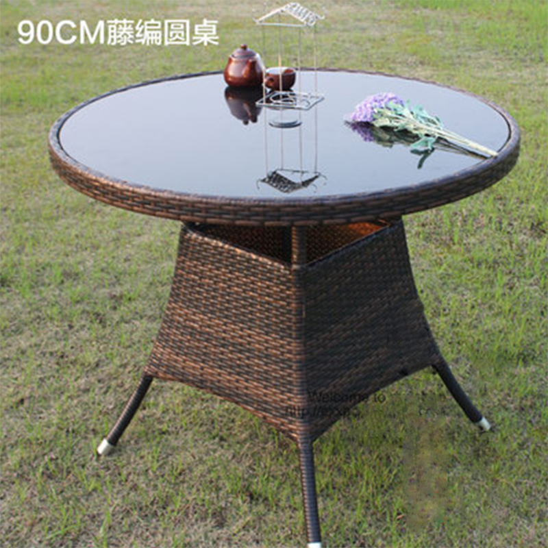 Outdoor New Courtyard Tempered Glass Table Folding Coffee Table Bar Milk Tea Shop Coffee Table Negotiation Home Table