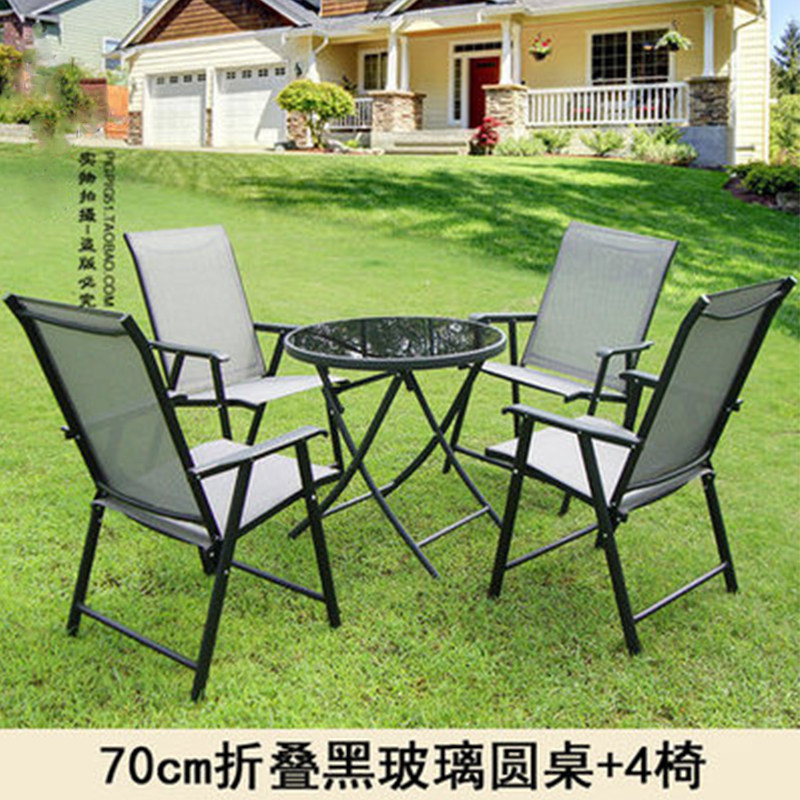 Outdoor folding open-air garden tables and chairs coffee shop milk tea shop bar indoor courtyard leisure balcony table and chairs set