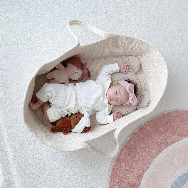 ins Korean baby carry basket sleeping basket newborn basket hand carrying basket car portable out baby cradle