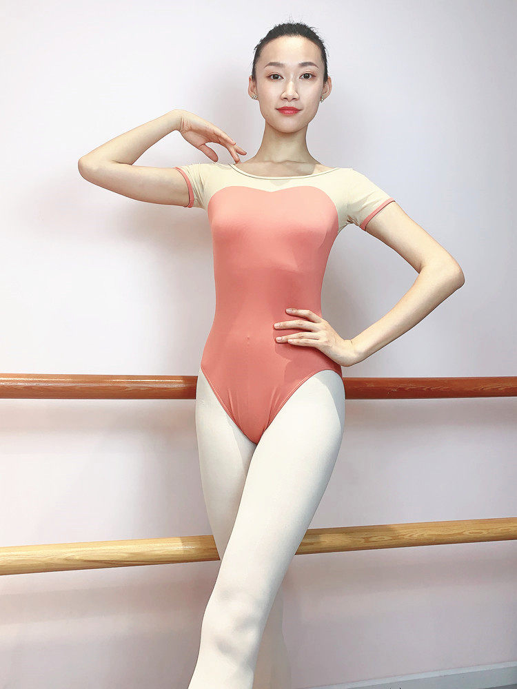 Viyon dance Weiyang Ballet body suit Short sleeve jumpsuit Aerial yoga body training base training dance suit