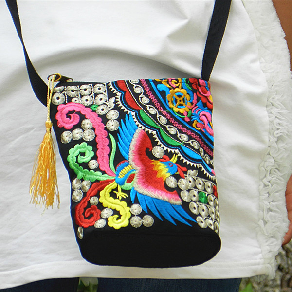2017 Vân Nam gió quốc gia túi thêu túi thêu túi trung và cũ xô túi ladies mini bag túi Messenger túi xách nữ đeo chéo