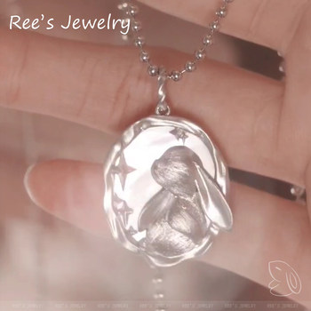 Ree original 925 sterling silver cute animal mother-of-pearl pendant