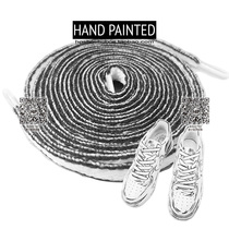 HP hand-painted custom diy sneakers painted and color-changed high and low top two-dimensional black strokes and color-changed graffiti shoelaces