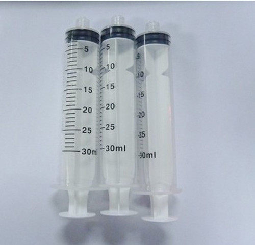 Glue syringe Hand push inner screw thread screw mouth Dispensing syringe Ink syringe syringe (30CC)30ml 
