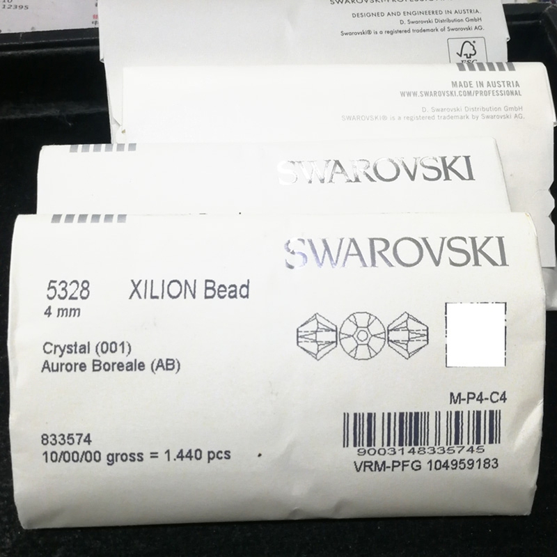 DIY Loose Beads-5328 Water Chestnut Beads-001Ab/Sini/Cal Genuine Imported Swarovski Crystal Sealed Original