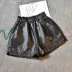 Quần short da nữ mùa thu đông 2017 mới thon eo cao PU size lớn thun co giãn Một từ quần ống rộng phiên bản Hàn Quốc của quần ống thủy triều Quần short