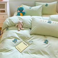 Meng Pet Dinosaur-Green [100%цельная хлопковая вода для мытья хлопковая изящная вышивка.