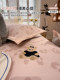 Girl's Pink Leopard Print Polyethylene Ice Bean Mat Three-Piece Set, Summer Cooling Ice Silk Mat, Machine Washable Air-Conditioned Soft Mat