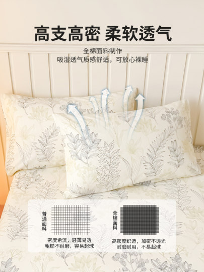 网红纯棉枕套一对装全棉成人家用单个枕芯48x74内胆枕头套枕皮罩