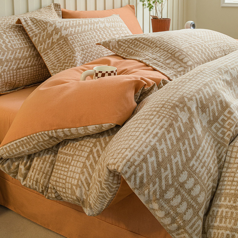 Thickened pure cotton mill wool quilt cover by hood single piece winter 2023 new full cotton 150x200 single by single winter-Taobao