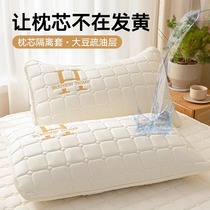 Summer anti-head oil pillowcases a pair of household mens pillowcases pillow core liner covers whole head protective isolation layer anti-sweat