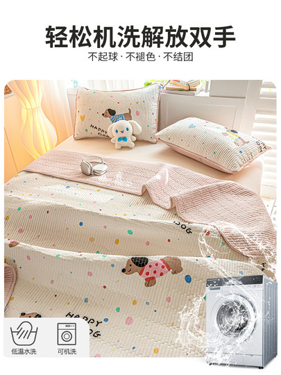 纯棉床盖单件四季通用100全棉榻榻米夹棉防滑单人床单炕盖三件套