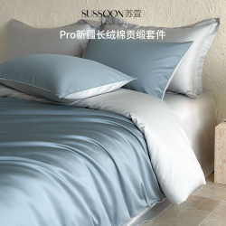 High-End Class a 100 Long-Staple Cotton High-Thread-Count Four-Piece Bedding Set, Pure Cotton Satin Duvet Cover, All-Cotton Bed Sheet, Fitted Sheet, Bedding