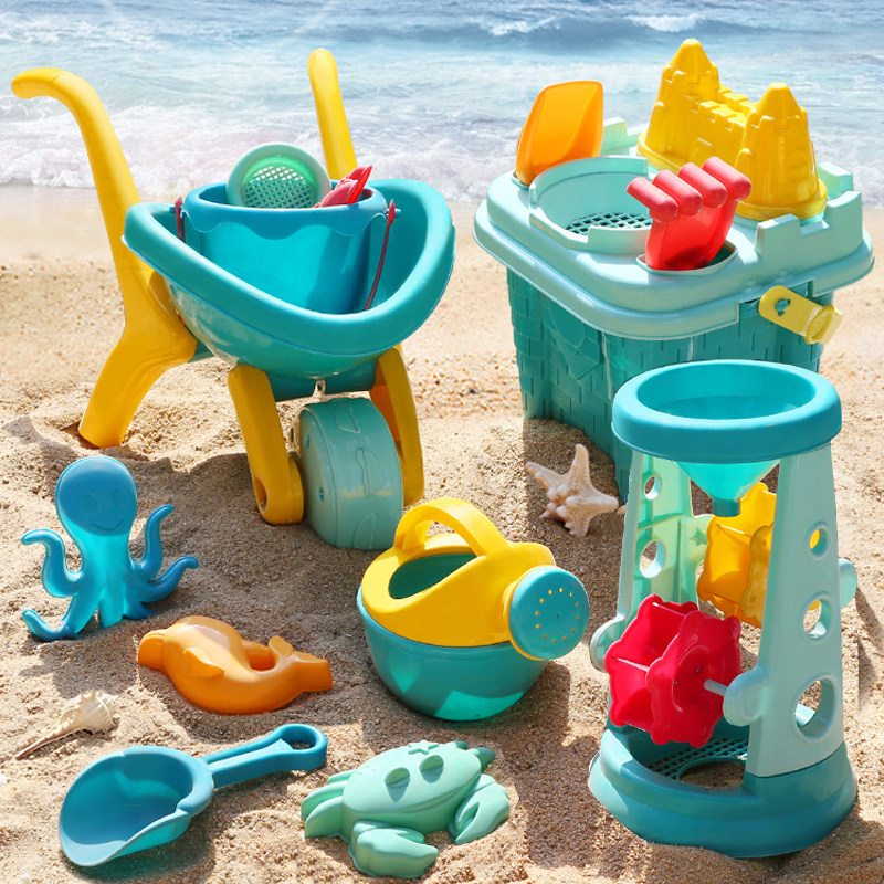 Beach toy car children play sand play water shovel bucket hourglass set kids baby beach digging sand tools