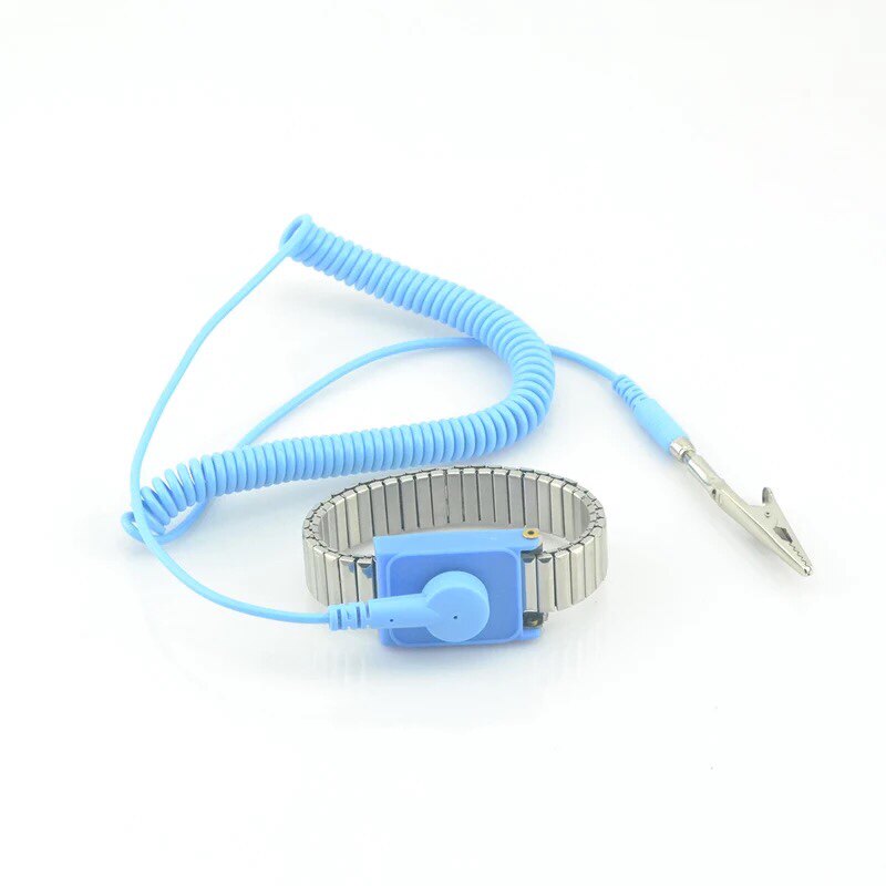 Anti-static bracelet PVC grounding wired bracelet extended static wrist with rope metal bracelet strap