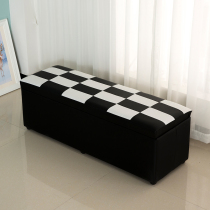 Solid wood shoe stool home door oral test shoe stool barber shop long sofa stool clothing doll box leather stool bed tail