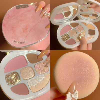 Li Jiaqi recommends eight-color shells, crispy rice, eye shadow plate, flash powder, pearlescent matte blush, and repairing all-in-one plate ins