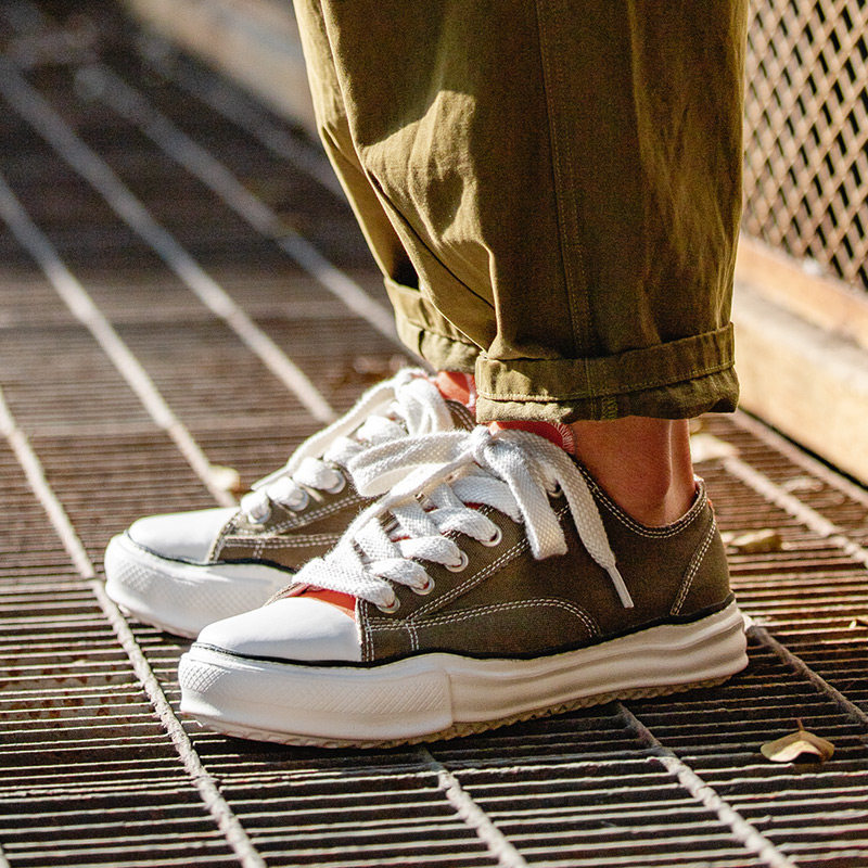 mihara canvas shoes autumn men's shoes ins style thick bottom casual niche sneakers tide Mihara Kangyu mmy dissolve shoes