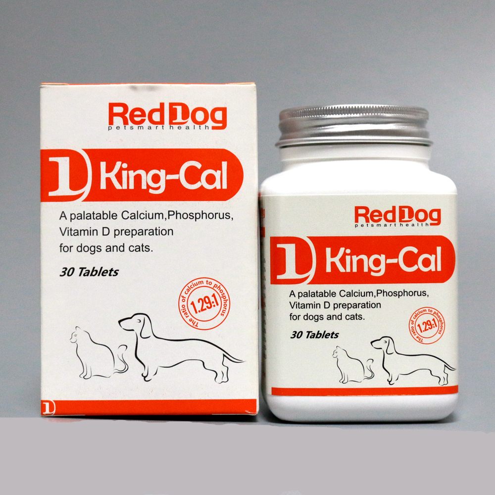 RedDog Red Dog Calcium King Traditional Calcium Tablets 30 Tablets Calcium Phosphorus Ratio Dog Calcium Supplement Pet Liquid Calcium