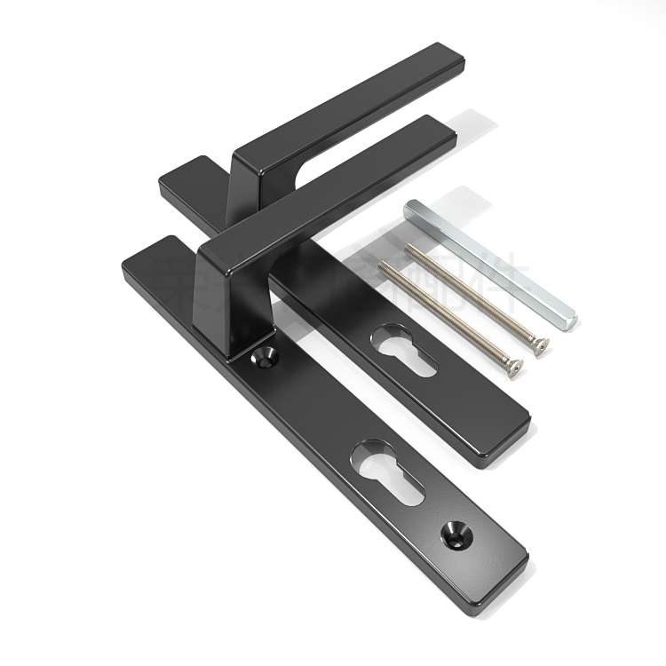 106 hole black open door to break bridge old aluminum alloy door lock 85 center double side handle panel