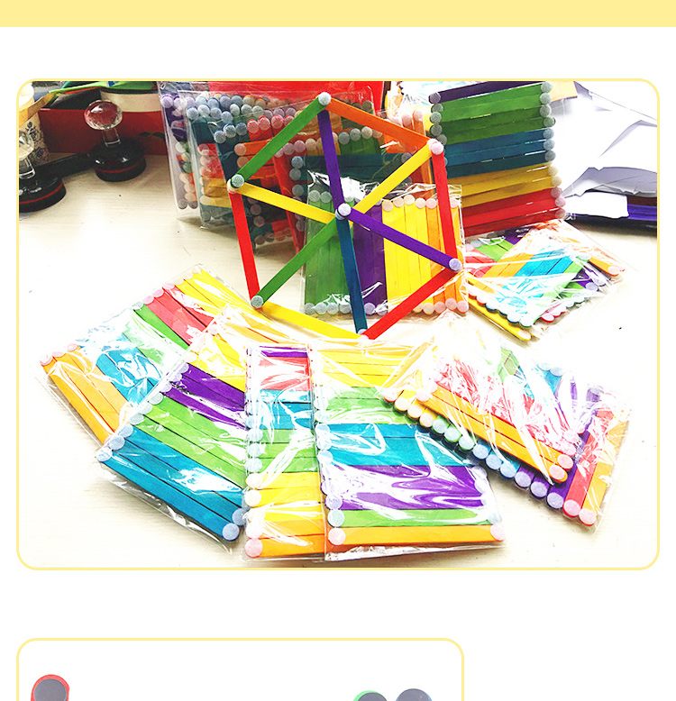 Sáng tạo DIY popsicle stick với ma thuật khóa thanh xây dựng đếm số lượng thanh được làm trong vật liệu thủ công mẫu giáo búp bê giấy