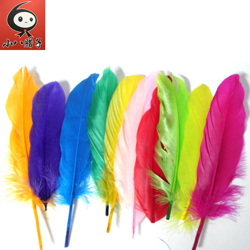 DIY Colourful Feather Kindergarten Handmade Decorations Children Creative Fine Arts Course Accessories Materials