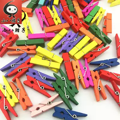 DIY creative material size color wood clip log 100 sets kindergarten photo clip handmade supplies