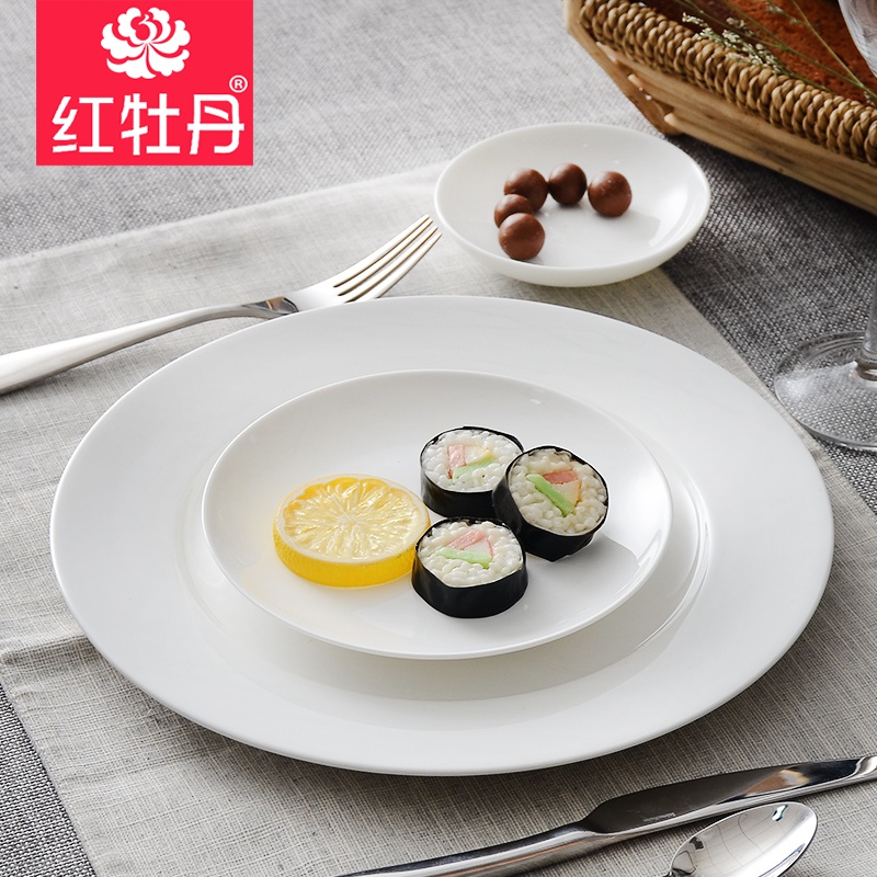 Take eat mat of tangshan ceramic disc suit pure white ipads porcelain plate white contracted one creative dishes ipads plate