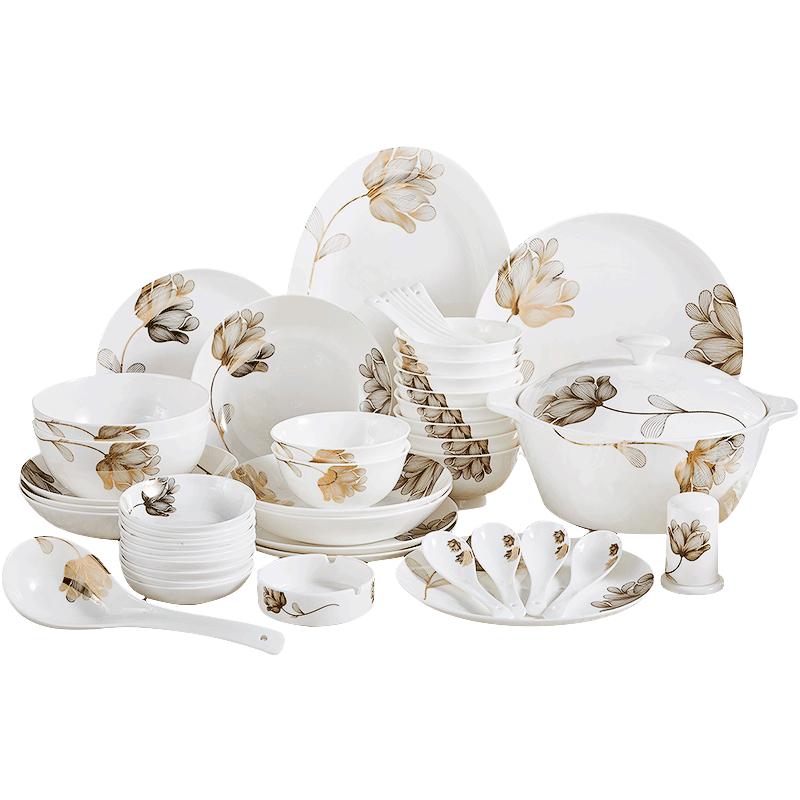 The dishes suit 28 head tangshan ipads porcelain tableware suit household of Chinese style family dishes suit ceramic bowl chopsticks combination