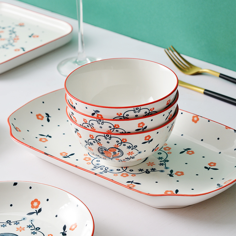 Dishwasher glair ins web celebrity ceramics tableware dishes suit household individuality creative individual dish bowl