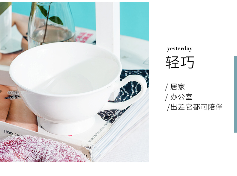 Tangshan red peony ipads porcelain tableware suit coffee cups and saucers two - piece of glass ceramics breakfast a cup of tea cups
