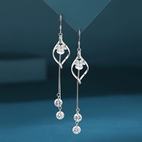 Демисезонные серьги с кисточками, серебро 925 пробы, премиум класс