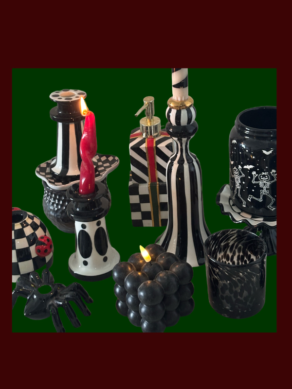 【Black Series Halloween】Fairy Tale Time Foreign Trade Ceramic Halloween Decorative Creative Ornaments Candlestick Vase Pot