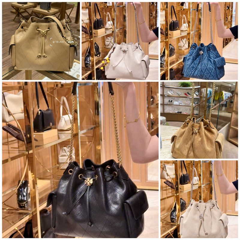 Tory Burch Charlie Quilted Drawstring Shoulder Bag 185830 183592 185831 Tory Burch Charlie Quilted Drawstring Shoulder Bag 185830 183592 185831