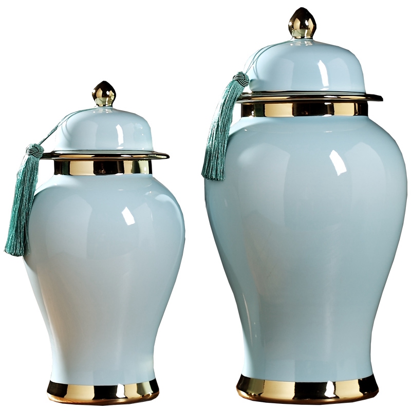 The New Chinese jingdezhen blue tank general furnishing articles sitting room porch mesa table flower between example club floral outraged