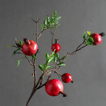 American pastoral living room simulation pomegranate fake flower flower vase inserted dried flower home accessories fake flower arrangement floral arrangement