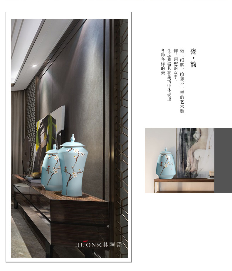 The General creative ceramic vase sitting room place jar huai zen new Chinese jingdezhen hand - made wintersweet flowers