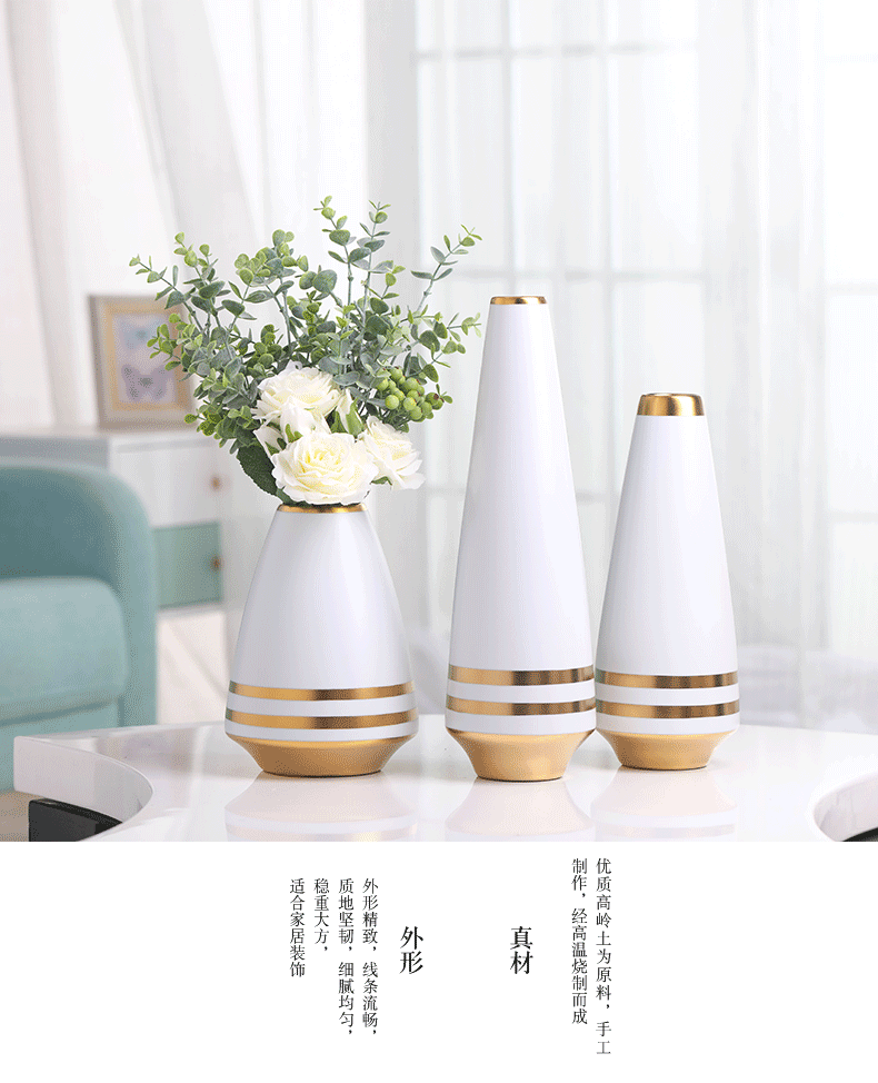 Nordic light excessive vases, flower arranging is black and white and aureate the sitting room is I and contracted creative ceramic TV ark adornment furnishing articles