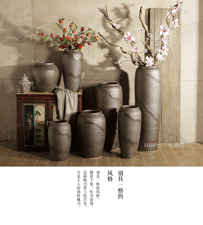 Ceramic vase of large living room TV cabinet decoration to the hotel villa Chinese style restoring ancient ways is dried flower arranging flowers POTS furnishing articles